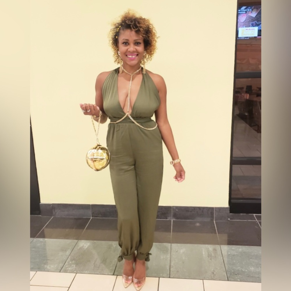 Olive Green Harem Style Jumpsuit!